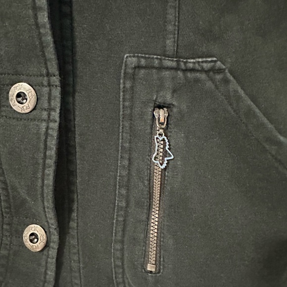 Fox - woman’s “vintage” button up sweatshirt/lightweight jacket - black - small - Picture 3 of 6